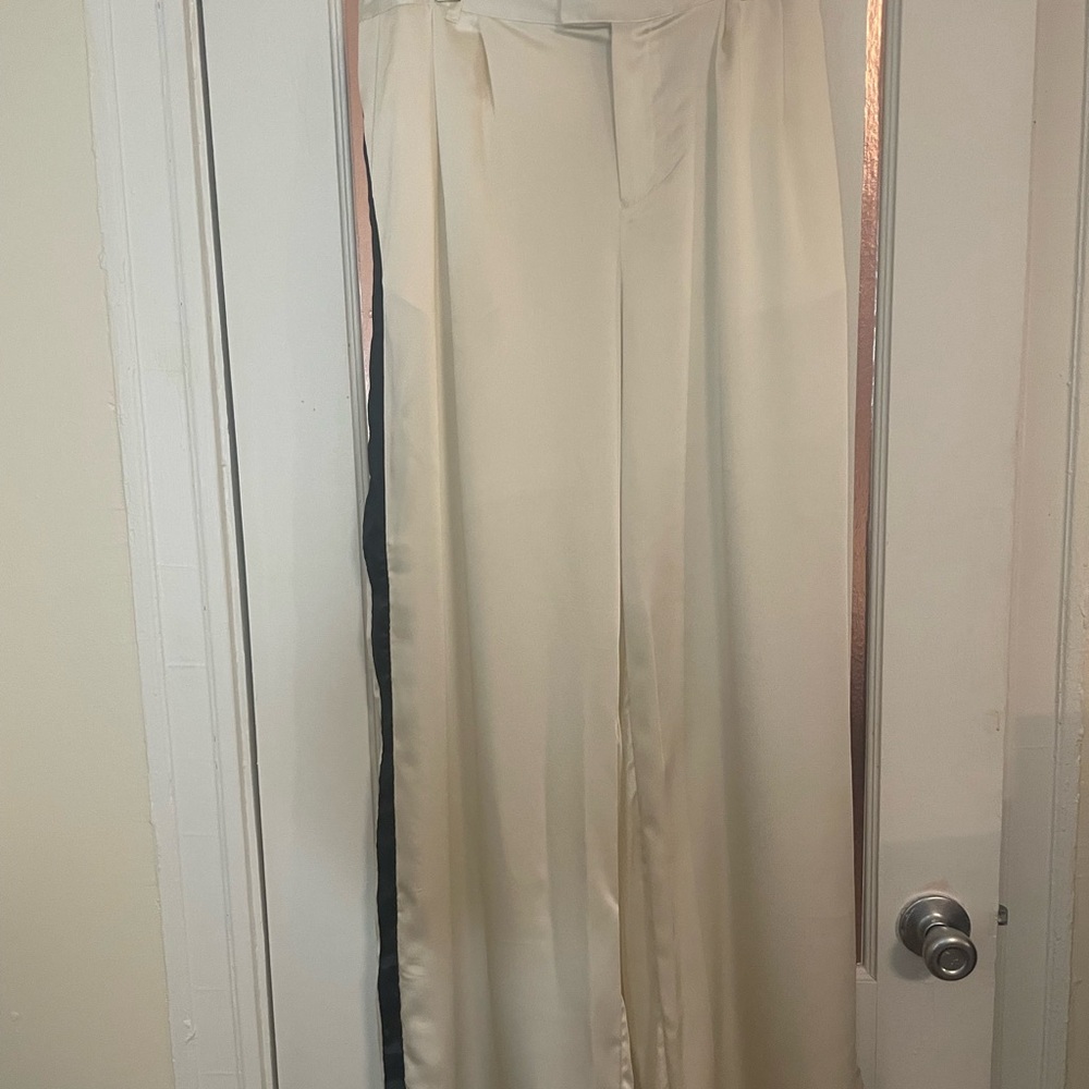 Ivory/ Black Future Collective Tuxedo Pants
